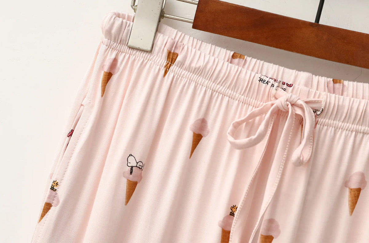 Women Soft Modal 2PCS Pajama Long Sleeve Printed Pijama Mujer Femme Loose Nightwear Suit Female Casual Homewear Pajama Set