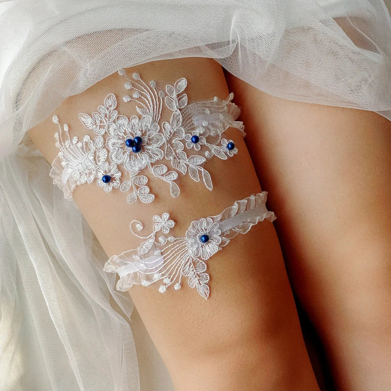 Sexy Fashion Lingerie Wedding Garter Belt Bride Cosplay Party Accessories Bowknot Flower Lace Elastic Leg Ring Bridal Leg Garter