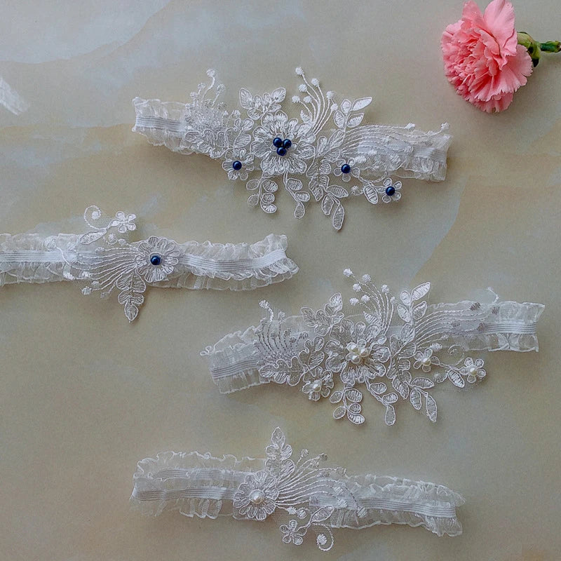 Sexy Fashion Lingerie Wedding Garter Belt Bride Cosplay Party Accessories Bowknot Flower Lace Elastic Leg Ring Bridal Leg Garter