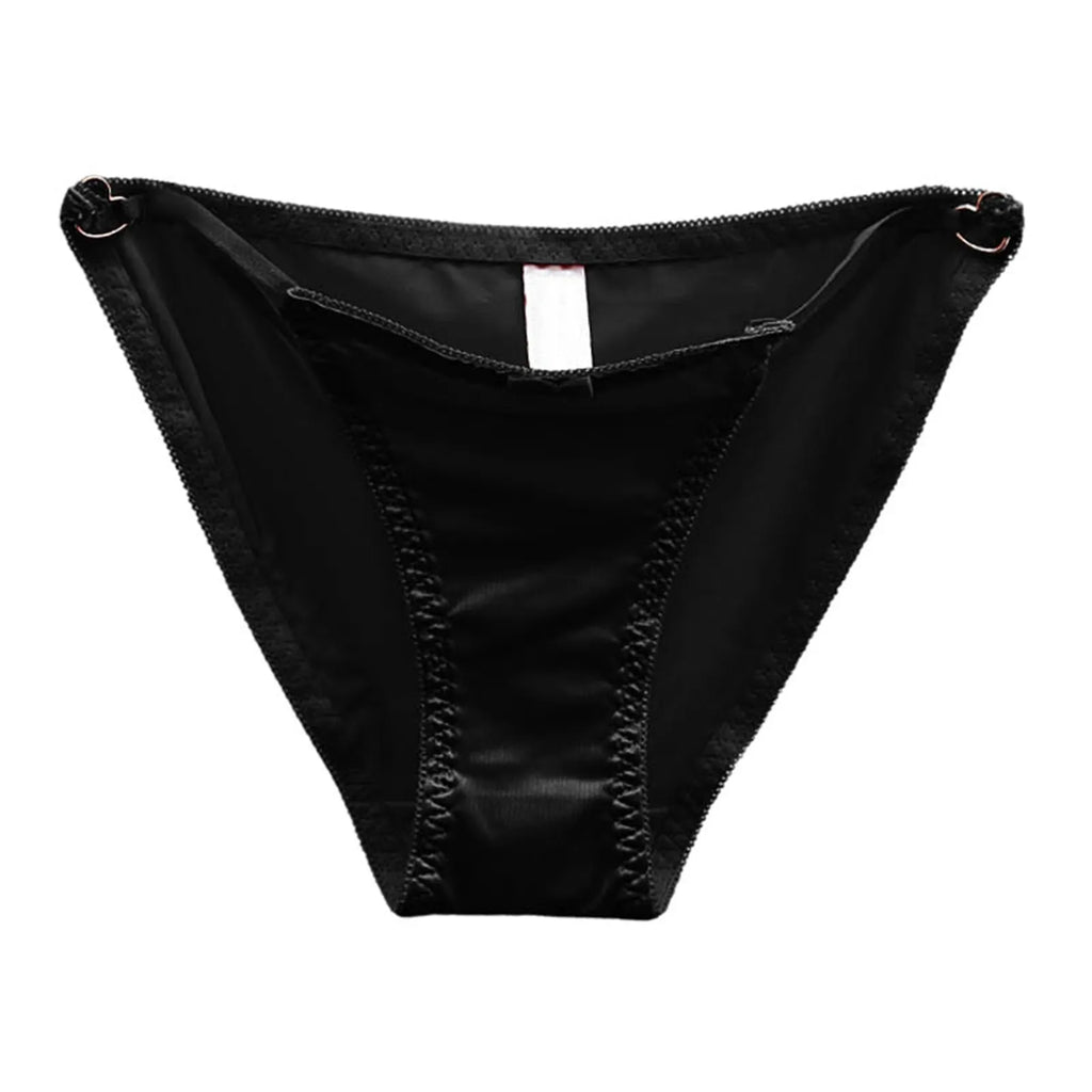 French Sweet Sexy Hollow Out Underwear For Women Low Waist Seamless Panties Satin Pure Color Ladies plus Size Underwear Briefs