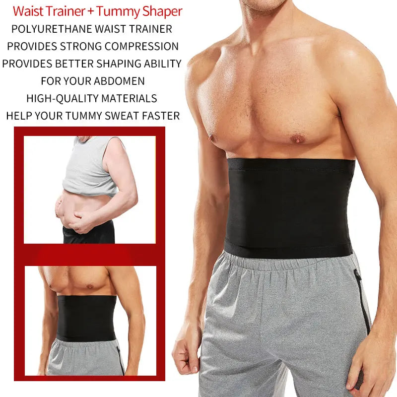 Mens Body Shaper Abdomen Reducer Fitness Sweat Trimmer Belt Suana Waist Trainer Belly Slim Shapewear Burn Fat Corset Weight Loss