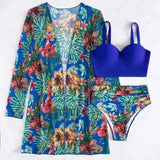 Bohemian Vacation Bathing Suits New Cover Up Three Piece Hard Packed Women'S Bikini Split Swimsuit For Ladies Ropa Interior
