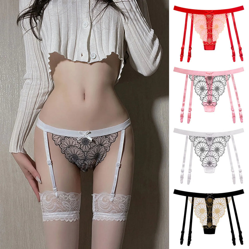 Women Underwear Thongs Lace Bikini Panties G String Thong Ladie Garter Belt Underwear Thong Women'S Seamless Underwear