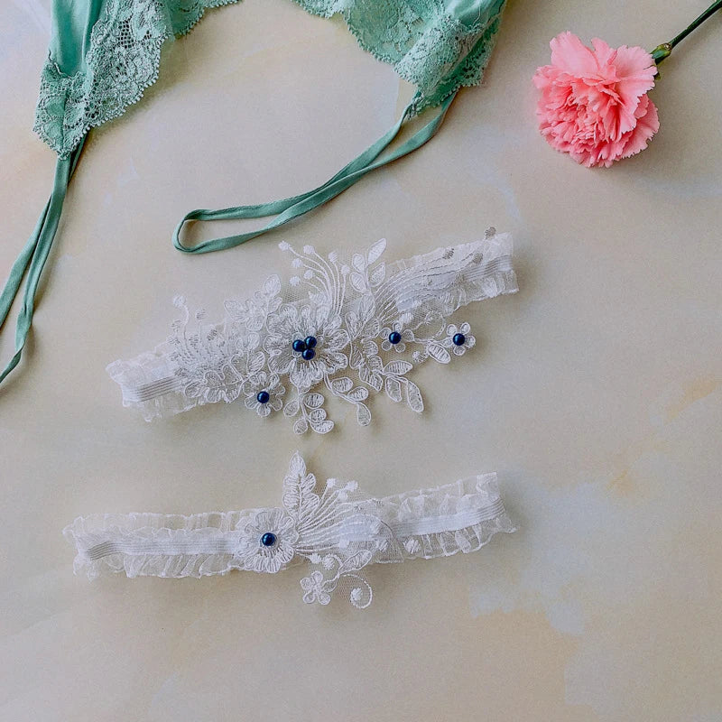 Sexy Fashion Lingerie Wedding Garter Belt Bride Cosplay Party Accessories Bowknot Flower Lace Elastic Leg Ring Bridal Leg Garter