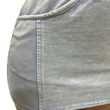 Women Solid Ribbed Patchwork 2 Piece Set Zip-up Short Sleeve Pockets Slim Crop Tops + Bodycon Mini Skirts Casual Streetwear Suit