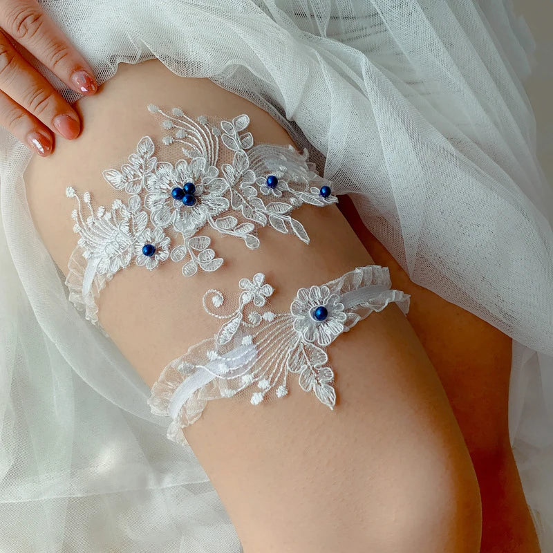 Sexy Fashion Lingerie Wedding Garter Belt Bride Cosplay Party Accessories Bowknot Flower Lace Elastic Leg Ring Bridal Leg Garter