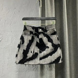 2023 Summer New Denim Skirts Women High Waist Personalized Pattern Jeans Mini Skirts Casual A-line Jupe Femme p366