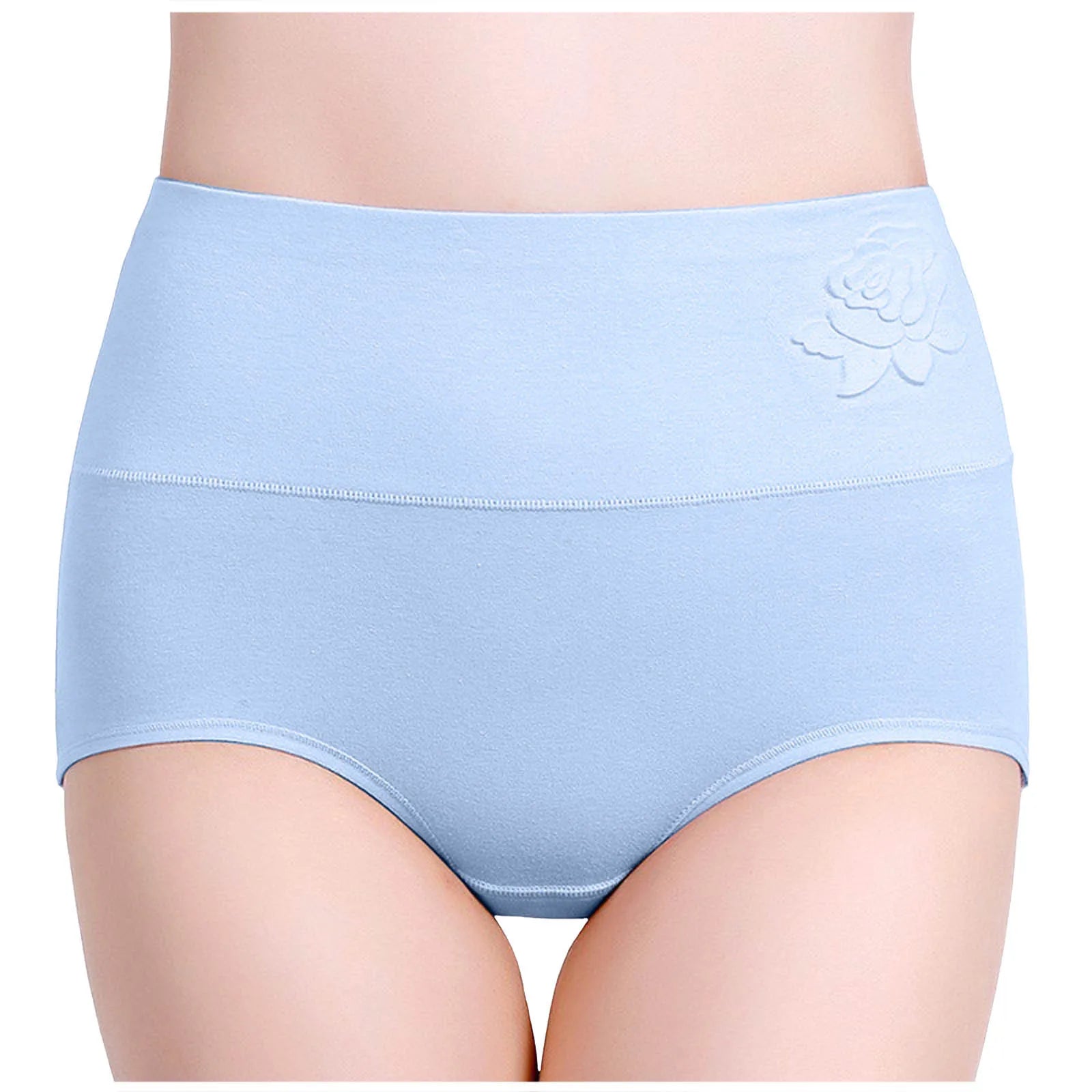 Womens Cotton Panties Solid Elastic High Waisted Postpartum Briefs Full Coverage Soft Comfort Leakproof Menstrual Underwear