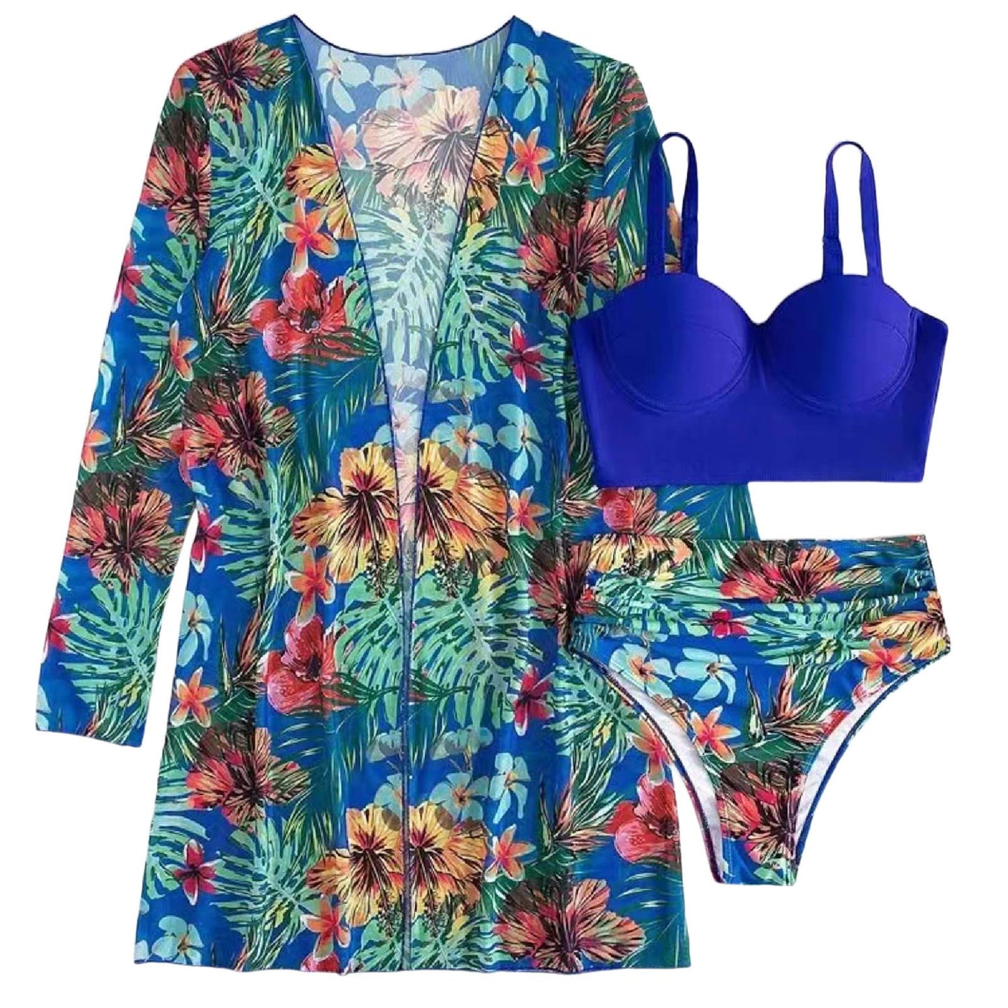 Bohemian Vacation Bathing Suits New Cover Up Three Piece Hard Packed Women'S Bikini Split Swimsuit For Ladies Ropa Interior