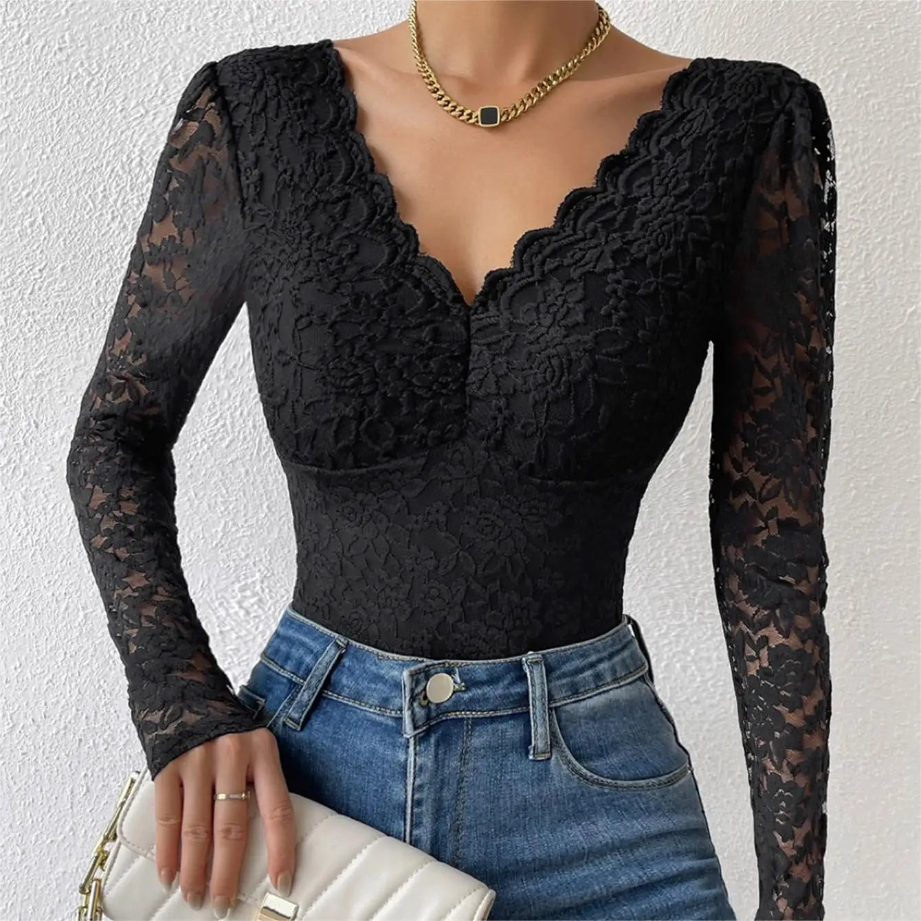 Womens Elegant Floral lace Shaping Bodysuit Sexy Scallop Trim V Neck Slimming Body Shaper Slim Night Club Party Leotards Tops