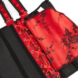 Corset Top Plus Size Sexy Lingerie Women Bustier Strap Embroidery Flower Overbust Corselet Vintage Fairy Burlesque Red Black