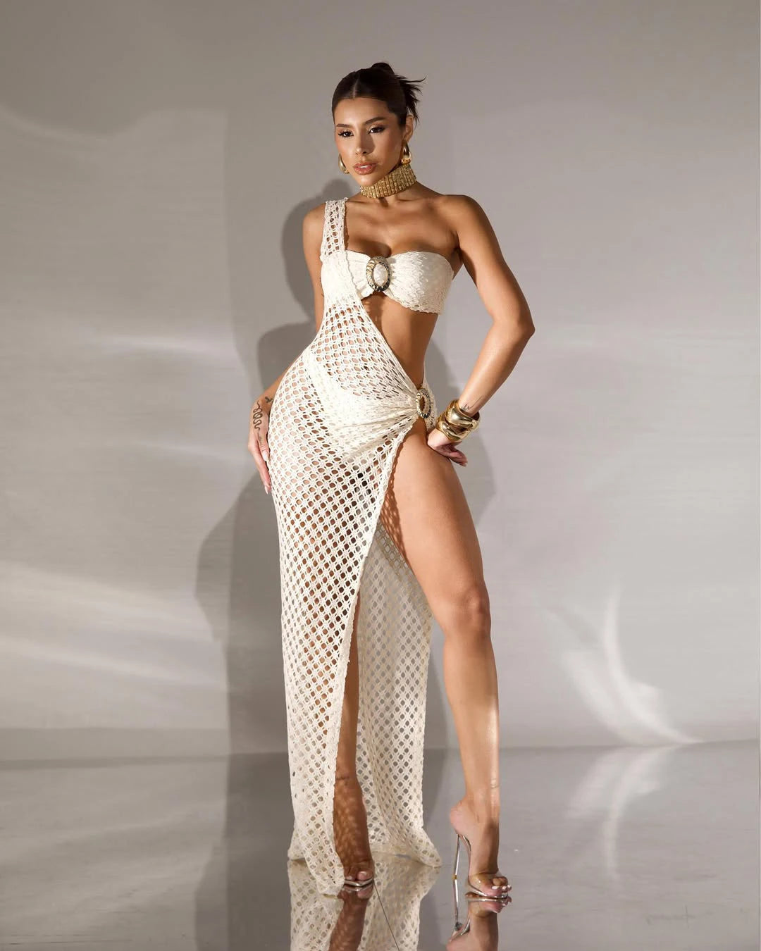 3 Pieces Bikini 2025 Sexy Women Swimsuits Female Swimwear Solid Mesh Bikini Set Biquini Swimming Suit Bathing Suit Beachwear