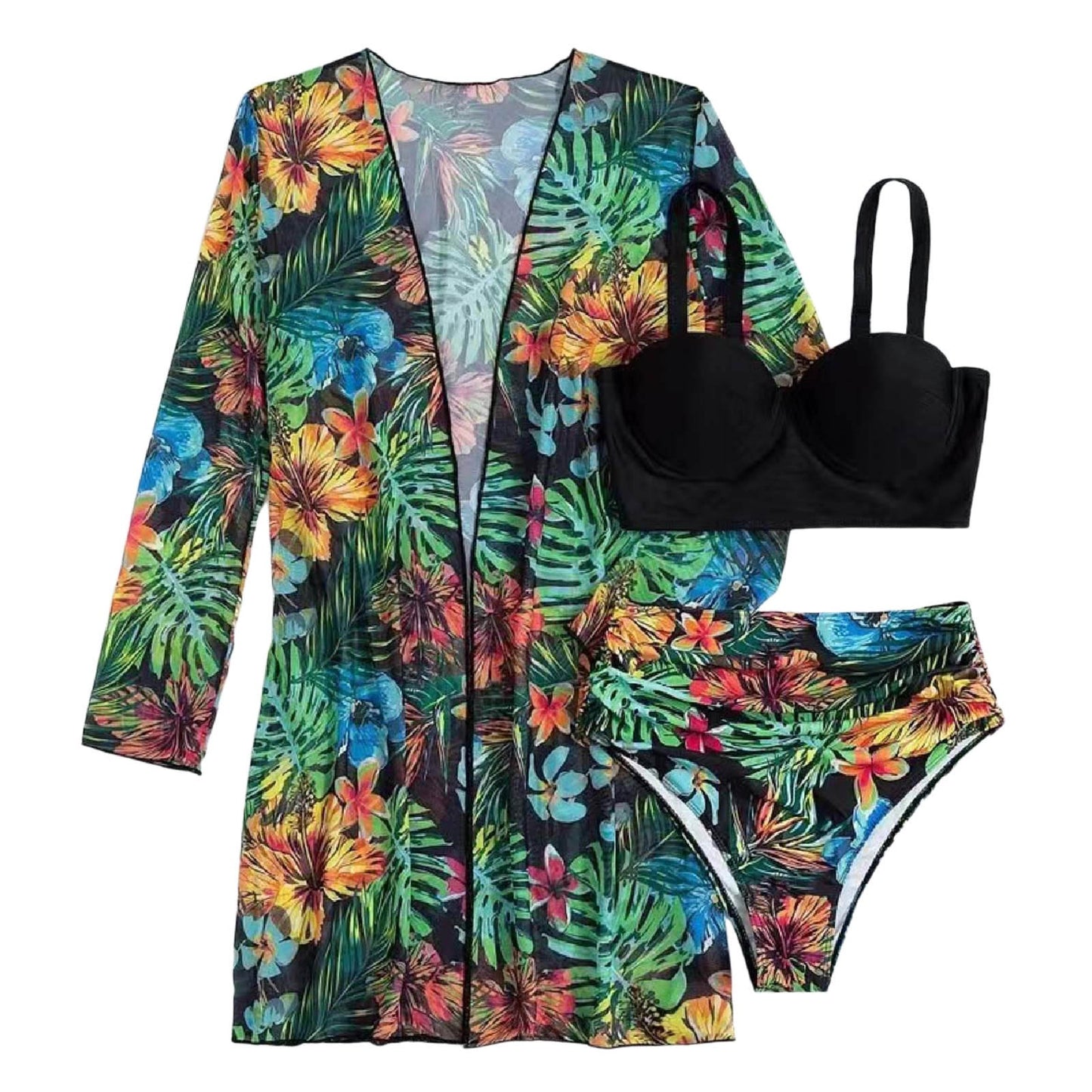 Bohemian Vacation Bathing Suits New Cover Up Three Piece Hard Packed Women'S Bikini Split Swimsuit For Ladies Ropa Interior