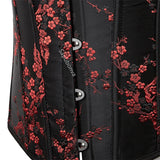 Corset Top Plus Size Sexy Lingerie Women Bustier Strap Embroidery Flower Overbust Corselet Vintage Fairy Burlesque Red Black