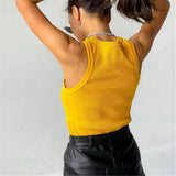 Women Solid Round Sleeveless Camis Tank Top Women Vest Camisole Summer Basic Elastic Tank Top Women O Neck Solid Tank Top Y2k
