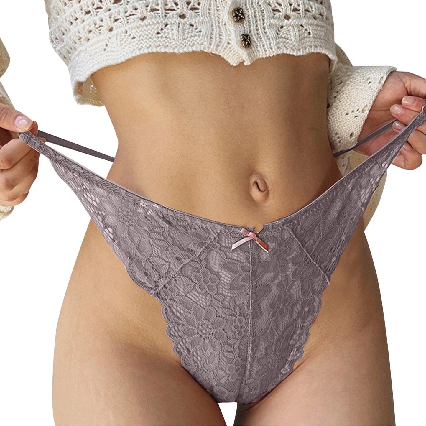 Sexy Lace Panty Temptation Hollow Out Perspective Underwear Breathable Soft Floral Embroidery Lingerie G String Women High Waist