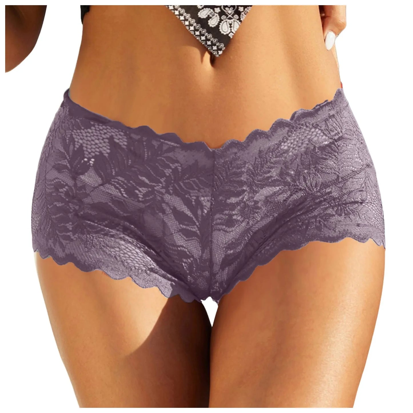5XL Intimates Women Plus Size Sexy Lace Panty Comfortable Underwear Seductive Floral Transparent Lingerie Low Waist Women Pantie