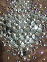 Sexy V Neck Perspective Mesh Elastic Crystals Bodysuit Women Dancer Stage Performance Costume Luxurious Gemstones Pearls Tights