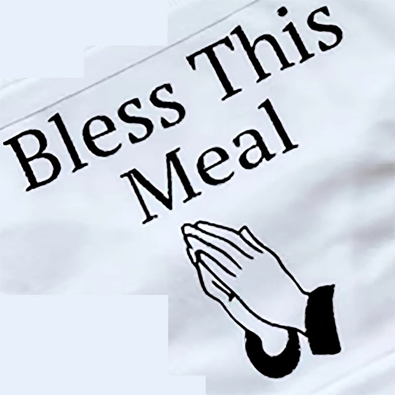 Bless This Meal bride Underwear Bachelorette Hen Party Lingerie Bridal shower Wedding day honeymoon decoration Future Mrs gift