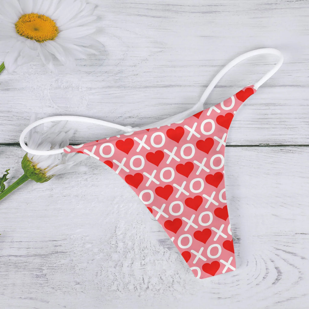 Love Printed Sexy G String Women T Back Low Rise Underpants Sexy Women's Thin Strap Bikini Seamless Thongs Women Mini Braguitas