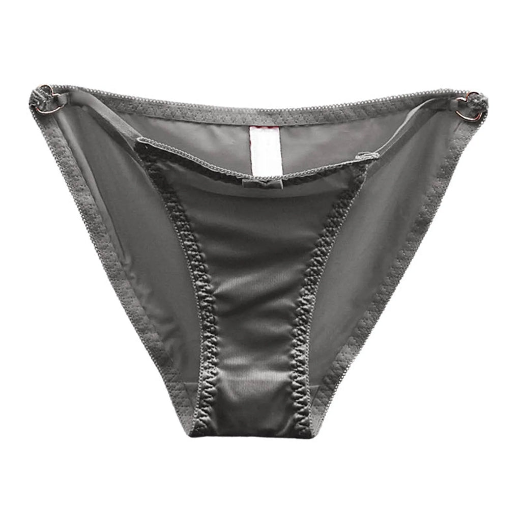 French Sweet Sexy Hollow Out Underwear For Women Low Waist Seamless Panties Satin Pure Color Ladies plus Size Underwear Briefs