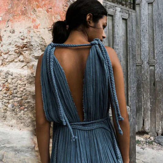 2024 Spring New Women's Strap Off The Shoulder Sexy Hanging Neck Loose Vacation Beach Skirt For Women