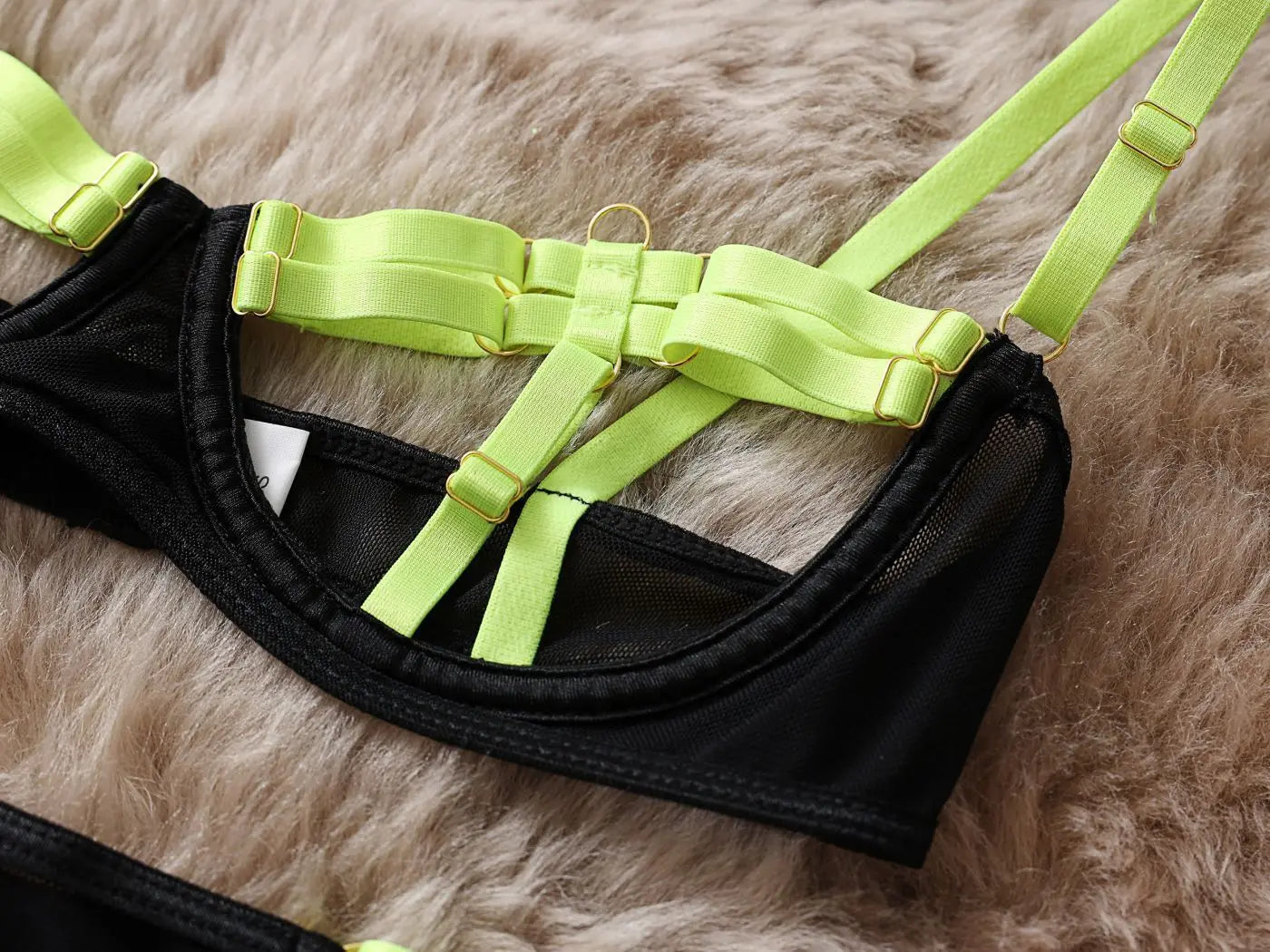Sexy Hollow Splicing Strap Heavy Crafted Underwear 4-piece Women Rompers Clothing Bodysuits Crop Tops Lace Jumpsuit UE5L
