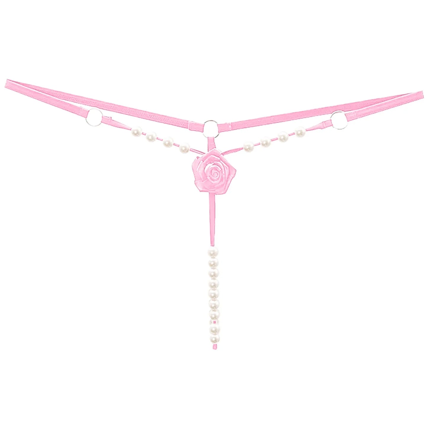 Low Waist Women'S Thong Hollow Out Sexy Panties Tassel Mesh Pearl Thongs Crochet Lace Up G String Lingerie Seamless T Pants