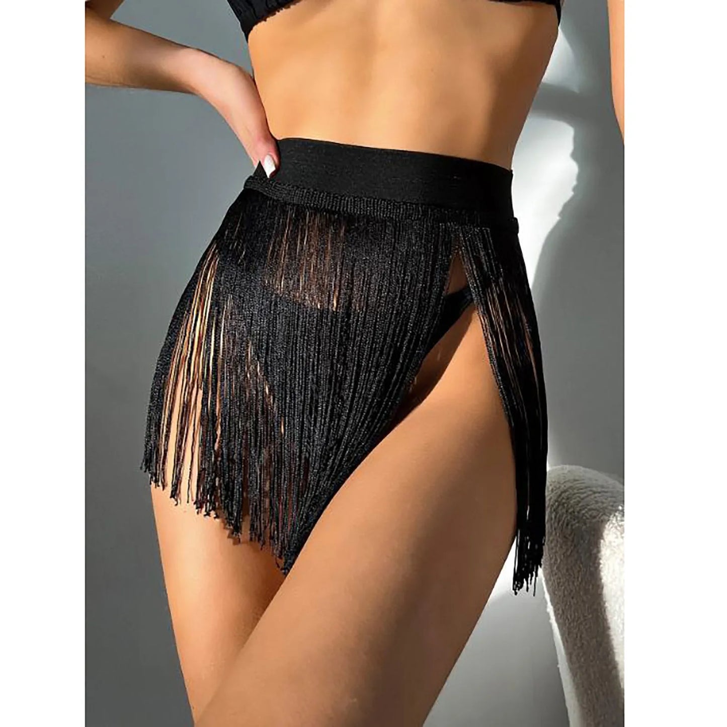 Women's Beach Tassel Skirt Solid Bikini Summer Vacation Swimsuit Solid Cover Up Skirt Swimsuit For Women Bathing Suit Beachwear