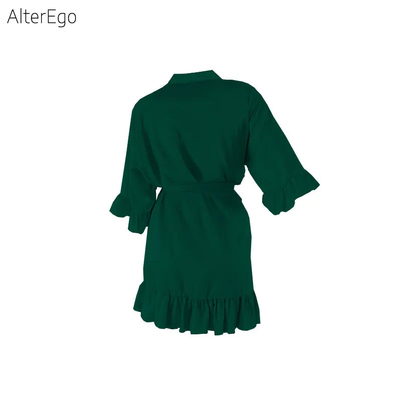 9 Colors Nightgown Soft Bathrobe Short Women's Lounge Bride Bridesmaid Morning Gown Solid Color Wedding Party Silky Robes Summer