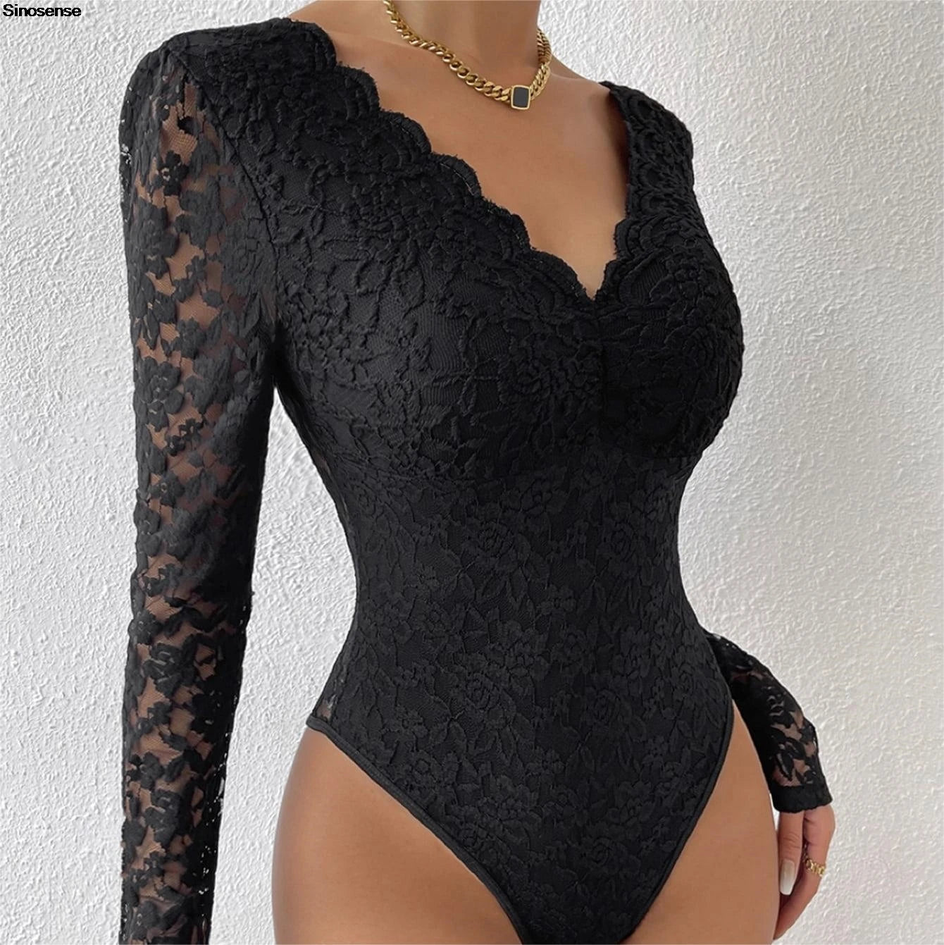 Womens Elegant Floral lace Shaping Bodysuit Sexy Scallop Trim V Neck Slimming Body Shaper Slim Night Club Party Leotards Tops