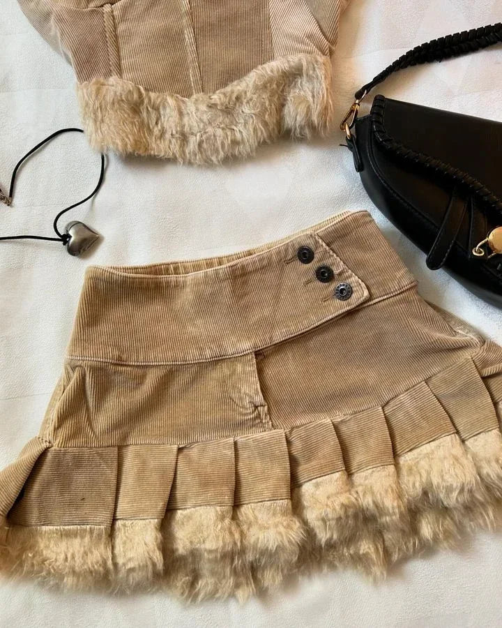 New Two Piece Sets Womens Outifits Retro Gothic Graphic Patch Y2K Clothing Denim Skirt Sets Suspender Slim Fashion Short Top