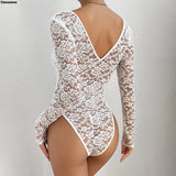 Womens Elegant Floral lace Shaping Bodysuit Sexy Scallop Trim V Neck Slimming Body Shaper Slim Night Club Party Leotards Tops