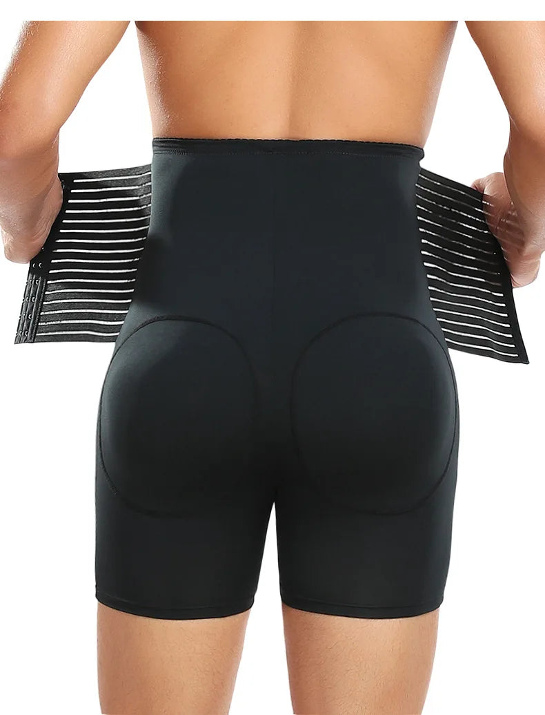 Shapewear Control Pants for Men Fitness Waist Trainer Corset Body Shaper Padded Panties Slimmer Thigh Breathable Slimmer Waist