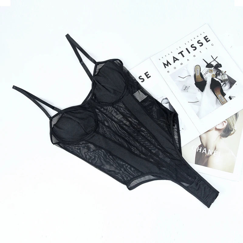 Pink Slim Sexy Bodysuit Lace See Through Sexy Bodies for Women 2023 New Push Up Solid Lingerie Shapewear Woman Summer Clothing