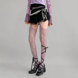Y2K Love Heart Fishnet Stockings Sweet Girl Pantyhose Nude Women Sexy Suspender Tights JK Lolita Cosplay Party Lace Stockings