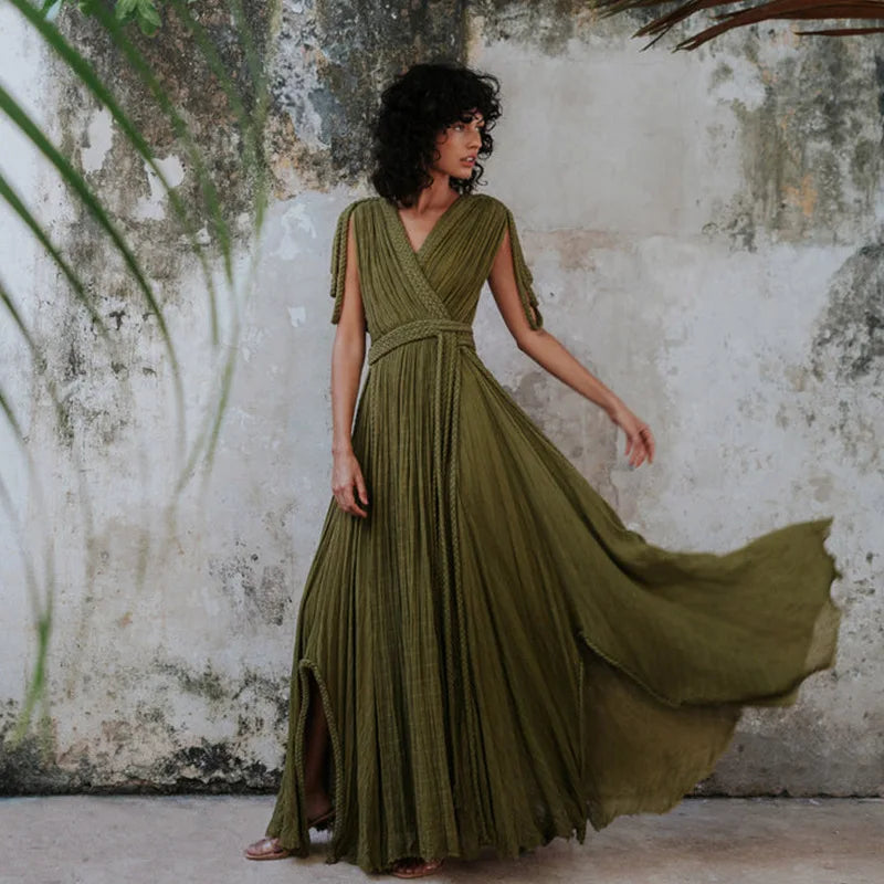 2024 Spring New Women's Strap Off The Shoulder Sexy Hanging Neck Loose Vacation Beach Skirt For Women
