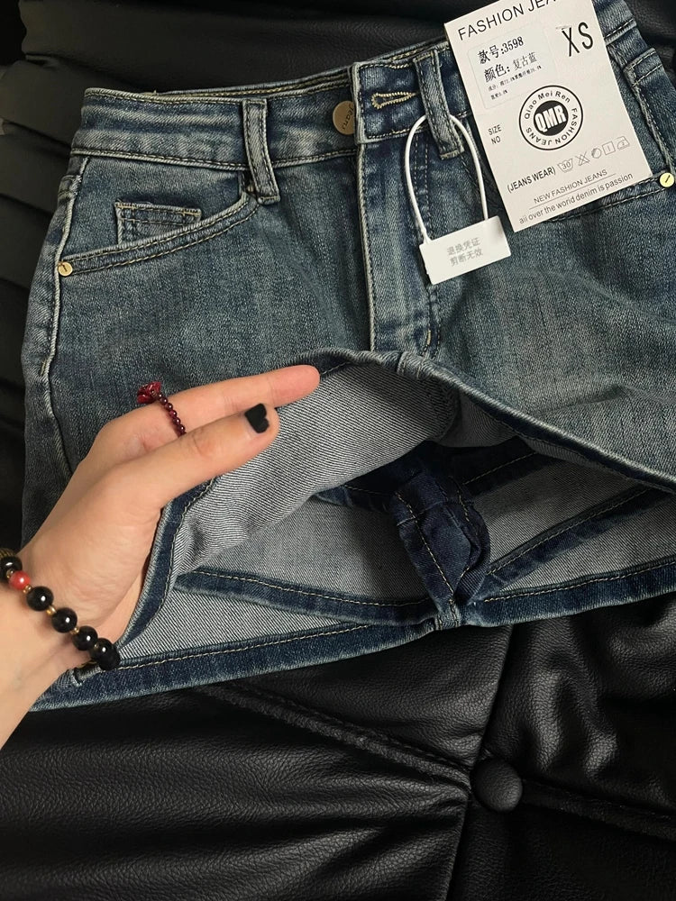 Women's Blue A-line Denim Skirt Y2k Jean Shorts Skirts Harajuku 90s Vintage Mini Cowboy Skirt 2000s Fashion Clothes Summer 2024