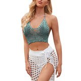 Brazilian Beach Wear Bathing Suit Women Casual Solid Color Beach Style Hollow Woven Bikini Swimsuit vestidos de baño mujer