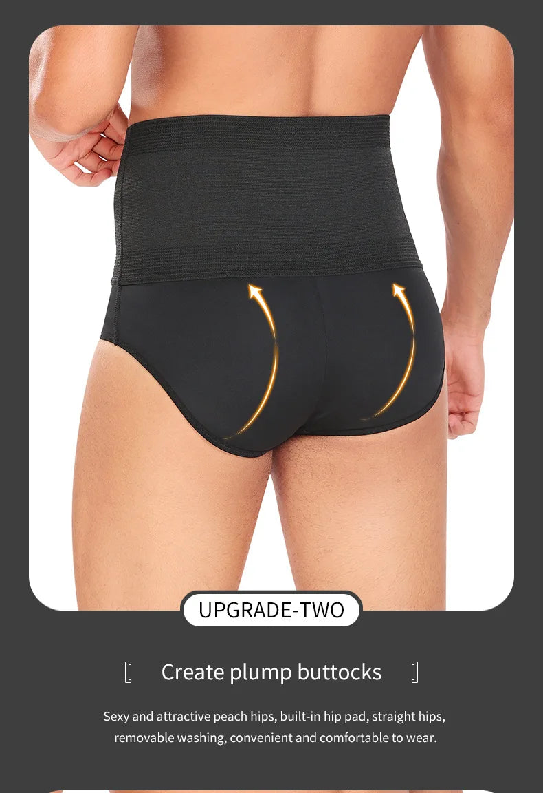 Shapewear Control Pants for Men Fitness Waist Trainer Corset Body Shaper Padded Panties Slimmer Thigh Breathable Slimmer Waist