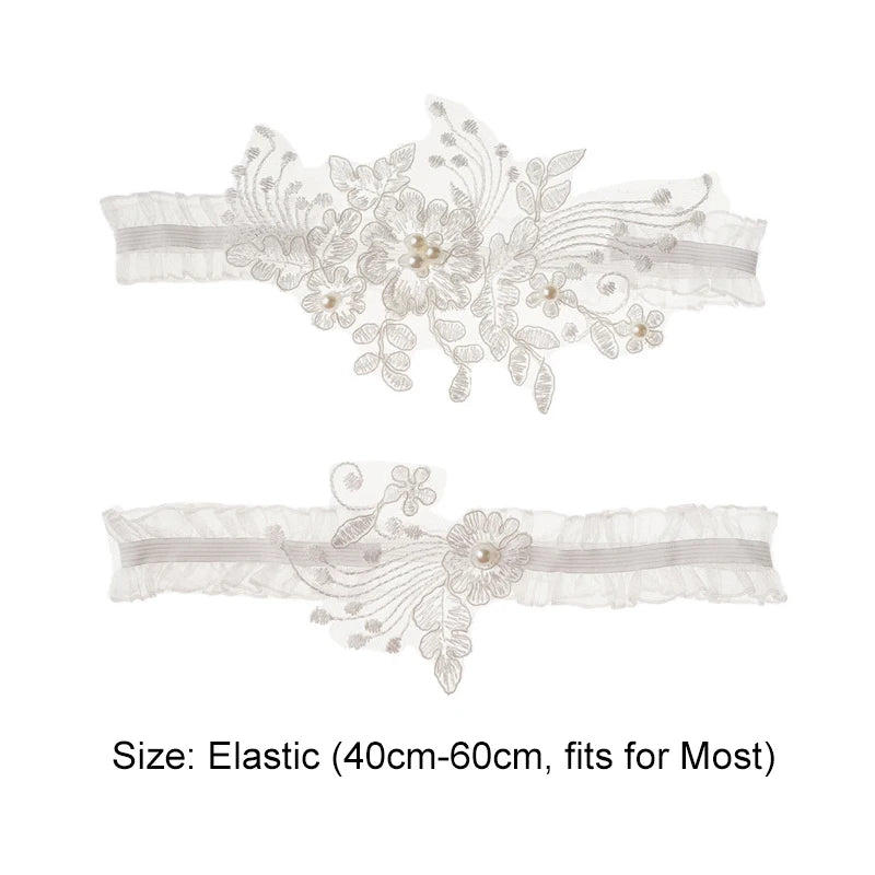 Sexy Fashion Lingerie Wedding Garter Belt Bride Cosplay Party Accessories Bowknot Flower Lace Elastic Leg Ring Bridal Leg Garter