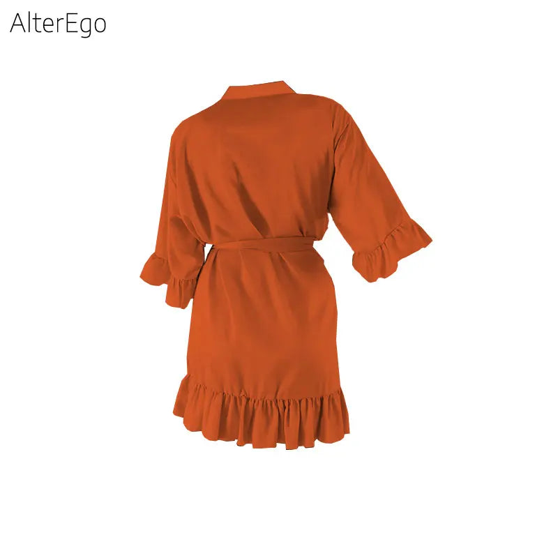 9 Colors Nightgown Soft Bathrobe Short Women's Lounge Bride Bridesmaid Morning Gown Solid Color Wedding Party Silky Robes Summer