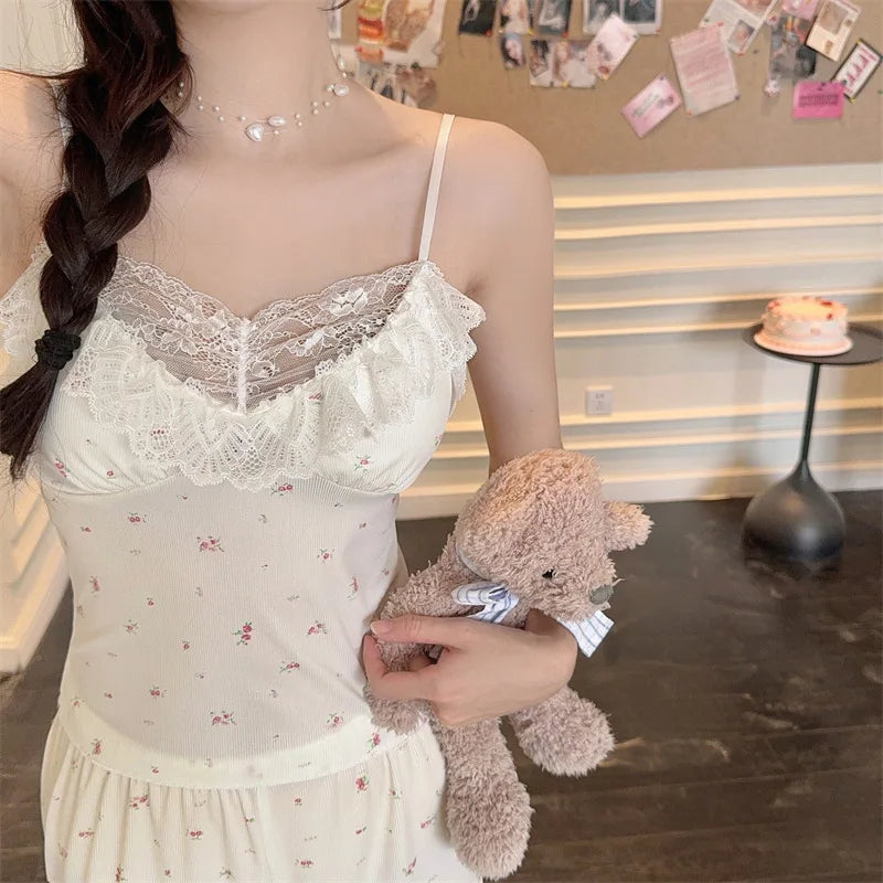 Women Pajama Sets Soft Modal Pijamas Mujer Sleepwear Lady Spring Summer New Nightwear Femme 3 Pieces Sets Lace Trim Homewear