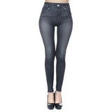 Women Denim Print Leggings Fashion Slim Leggings Faux Jeans Leggings Stretch Printed Short /Long Leggins Pants Summer Breeches