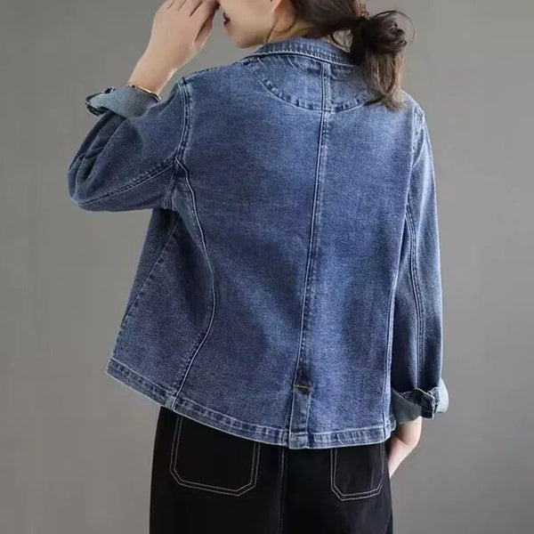 2024 Jeans Blazer Coat Women Spring Autumn New Retro Denim Jacket Female Loose Casual Coats Ladies Denim Tops