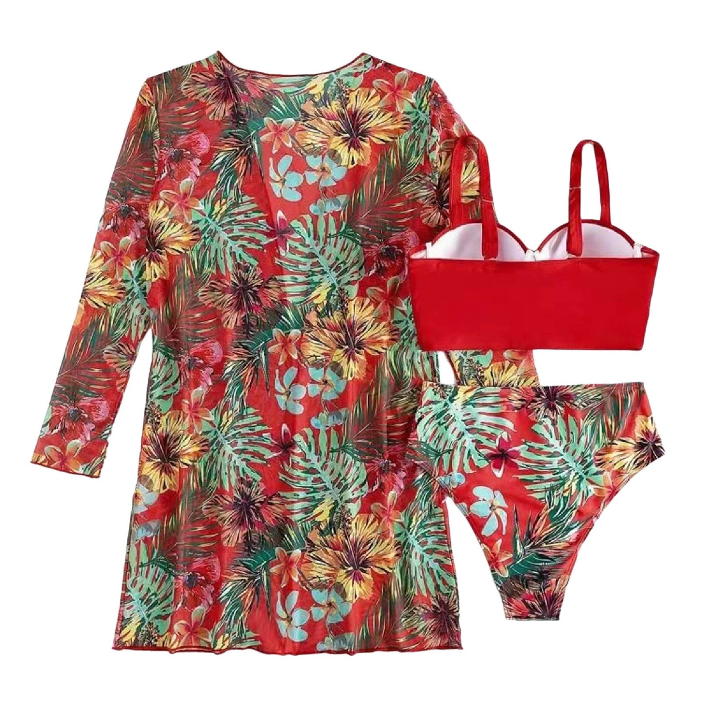 Bohemian Vacation Bathing Suits New Cover Up Three Piece Hard Packed Women'S Bikini Split Swimsuit For Ladies Ropa Interior