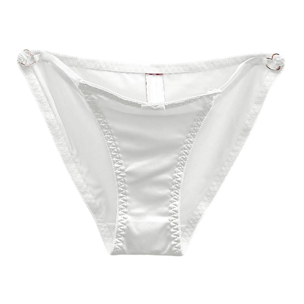 French Sweet Sexy Hollow Out Underwear For Women Low Waist Seamless Panties Satin Pure Color Ladies plus Size Underwear Briefs